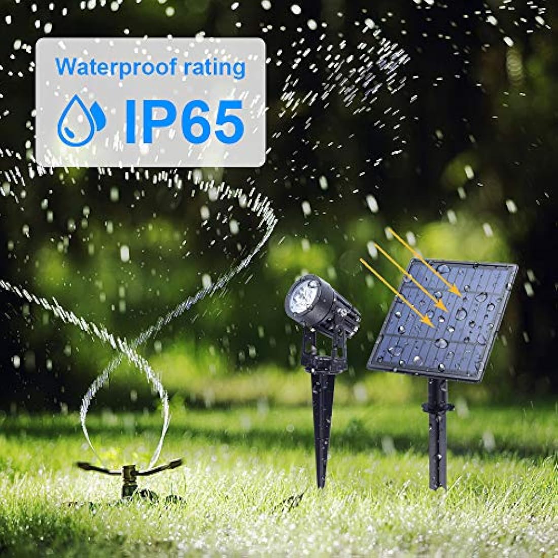 APONUO  Foco solar solar para exteriores de bajo voltaje