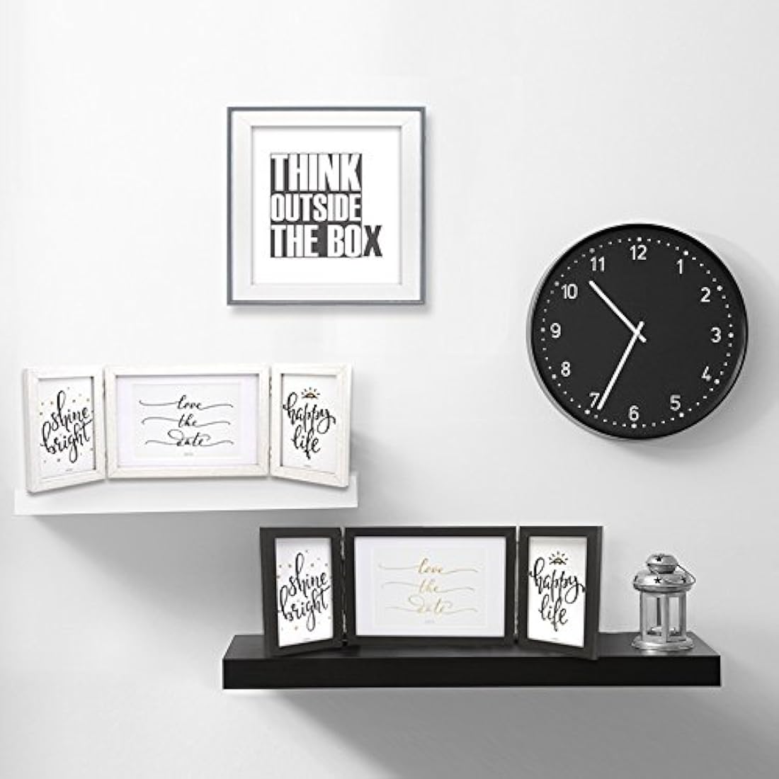 Afuly Collage negro Plegable con bisagras Marcos de fotos