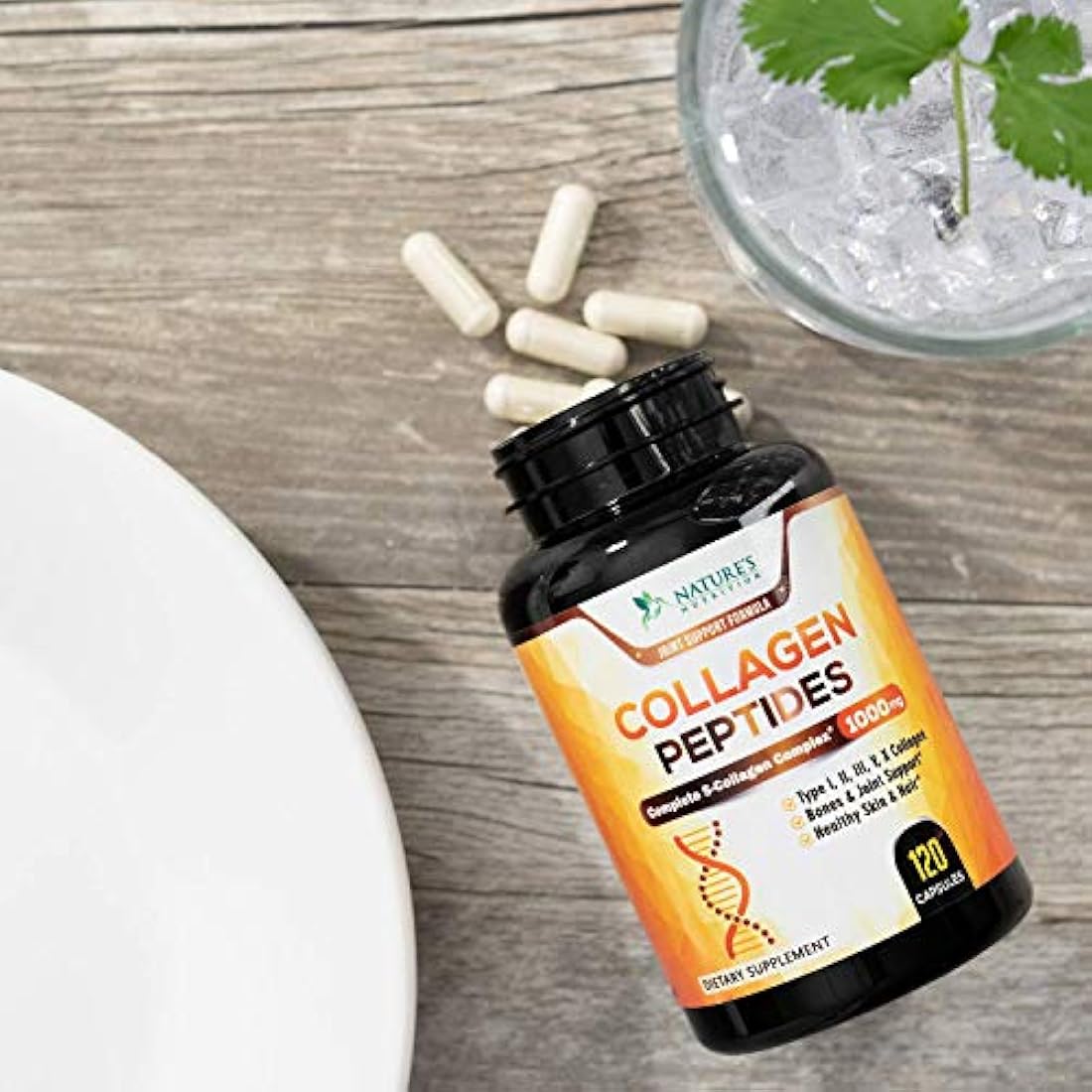 Píldoras de péptidos de colágeno 100% puro de colágeno