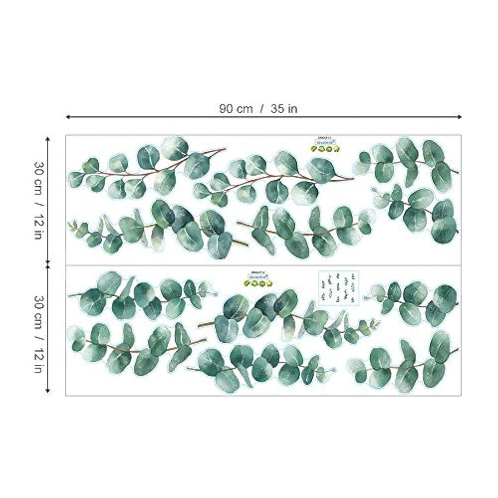 Adhesivo decorativo para pared con diseño de hojas de eucalipto