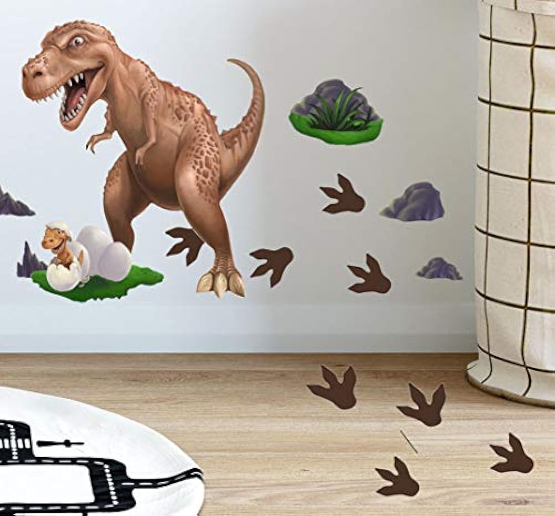Dinosaurio T-Rex Daddy n Baby Footprints Vinilos decorativos