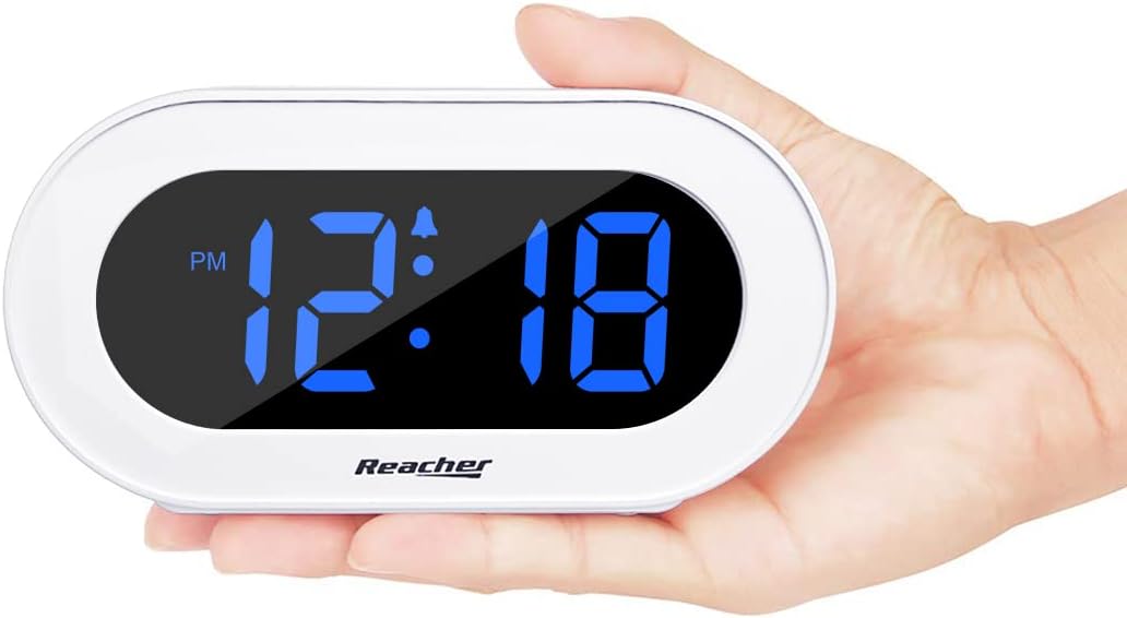 Reloj despertador digital LED compacto con snooze y regulador