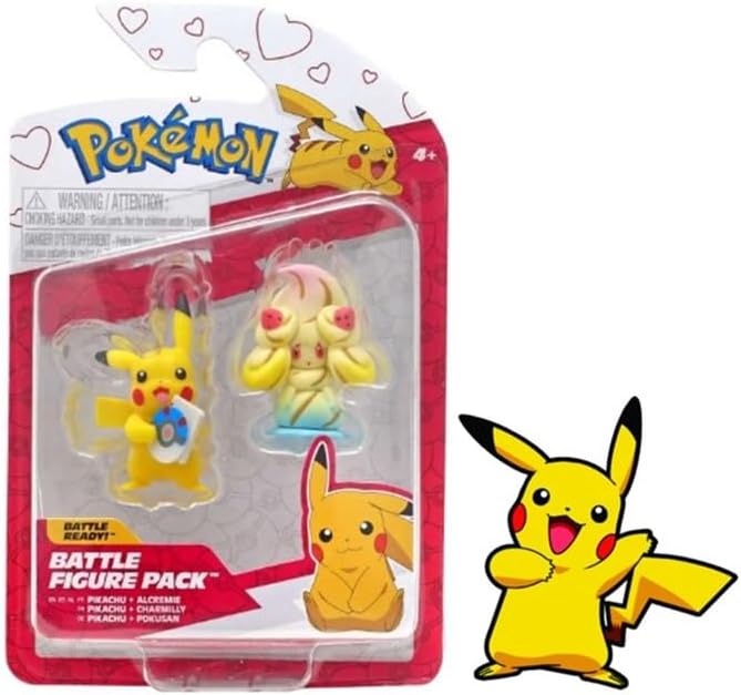 Figuras de Batalla Pokémon 2 Pack con Sticker Bonus - Pikachu y Alcremie