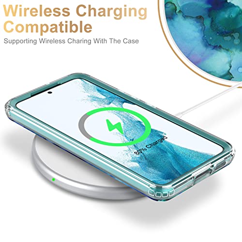 ESDOT Funda para Samsung Galaxy S22 Plus, grado militar, prueba de caída de 21 pies, resistente con diseños de moda para mujeres y niñas, funda protectora para Galaxy S22+ Plus 6.6 pulgadas, estampado mármol ópalo y morado