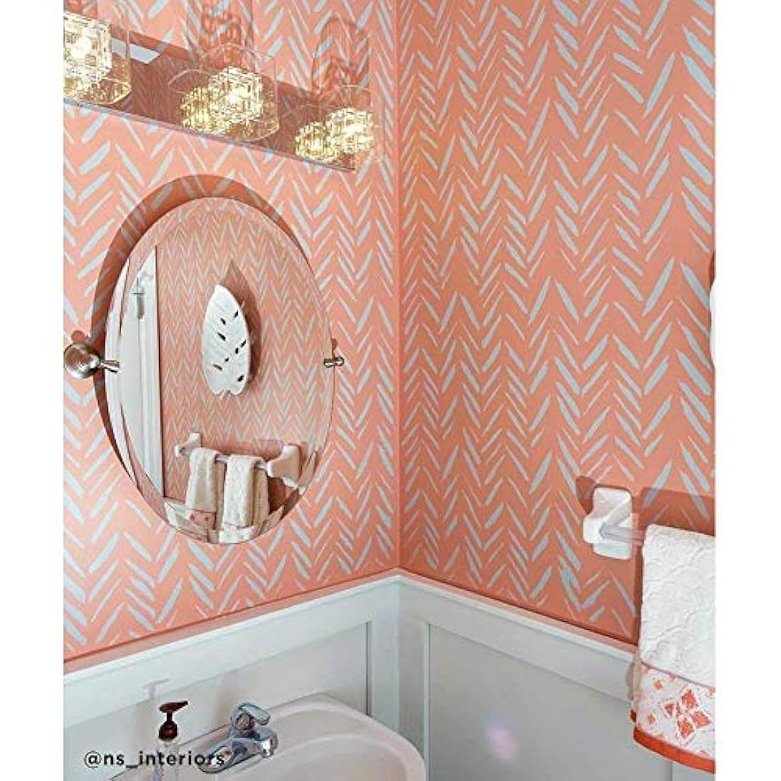 Plantilla de pared con pinceles, para decoración de pared, y suelos