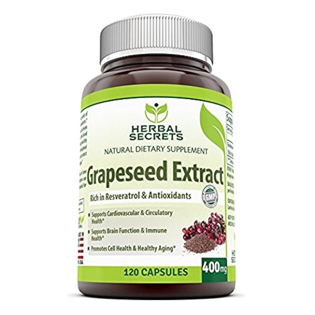 Herbal Secrets Extracto de semilla de uva 400mg, 1