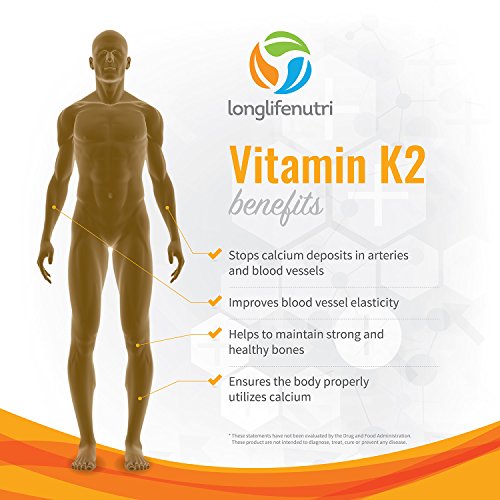Vitamina K2 MK7 100 Mcg con MenaQ7 120 cápsulas vegetarianas