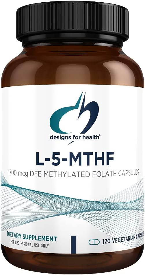 Suplemento Designs for Health L-5-MTHF Folato 1000mcg 120 u