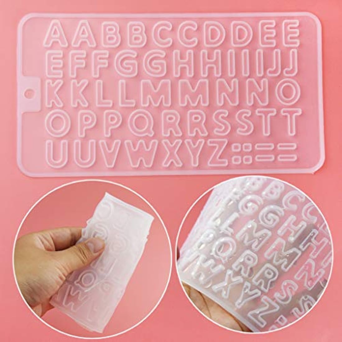 Bskifnn 402 moldes pequeños de silicona para letras, para manualidades, molde de resina de silicona con 400 piezas de alfileres de tornillo para hacer llaveros, colgantes, collares, pendientes