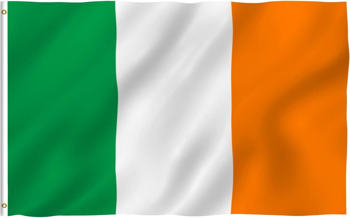 Anley - Bandera de poliéster con la bandera de Irlanda (3 x 5 pies)