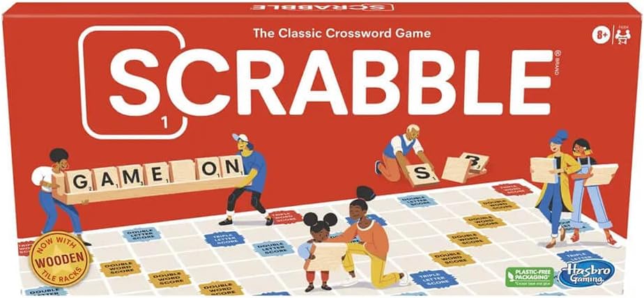 Juego de palabras Scrabble de Hasbro, clásico para 2-4 jugadores