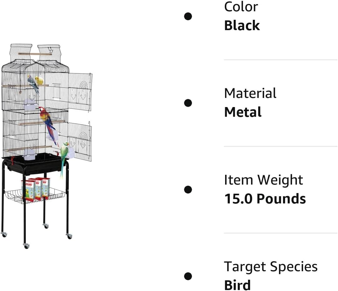 Jaula para pájaros con parte superior abierta