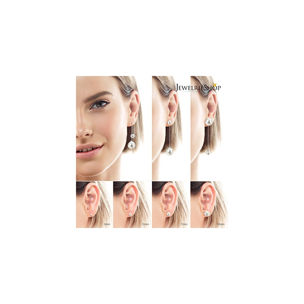 Aretes de perlas de imitación para mujer