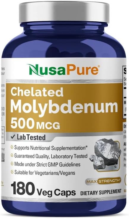 Molybdeno Quelado 500 mcg - Capsulas Vegetarianas Sin Gluten
