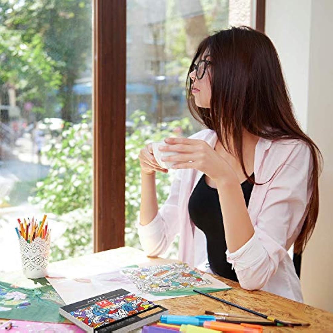 Arteza Libro para colorear para adultos, diseños