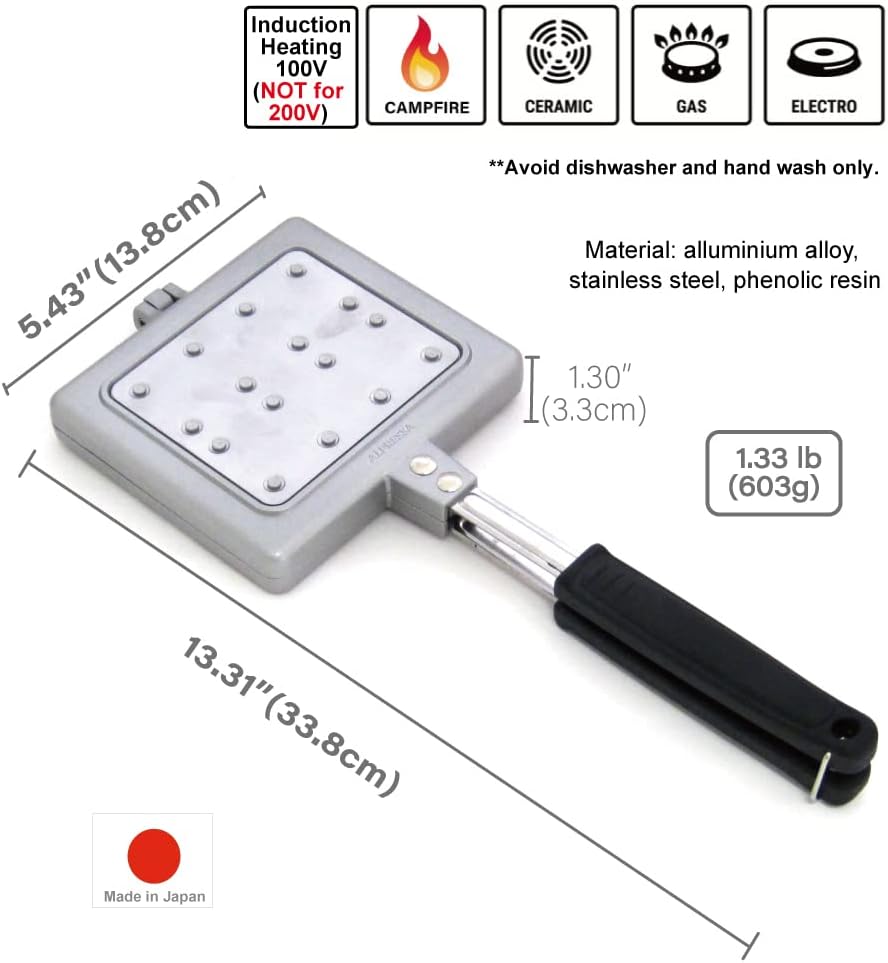 Máquina de Waffles Made in Japan, Antiadherente, 5.43x5.42