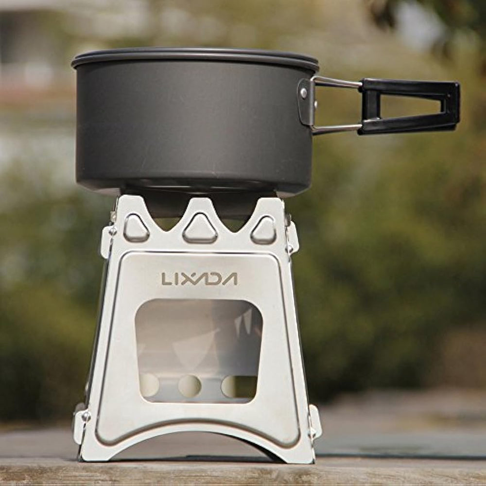 Lixada - Estufa portátil plegable de acero inoxidable