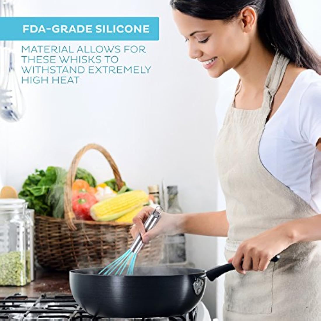 juego de 3 batidoras de silicona, instrumentos de cocina