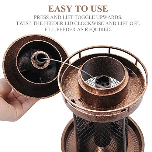 Comedero de aves silvestres que cuelga, en forma de faro