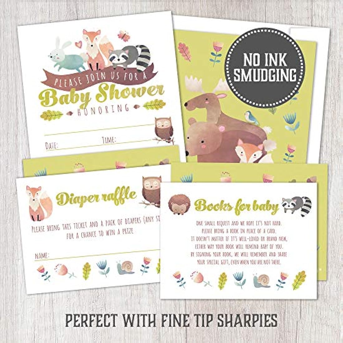 invitaciones para la ducha del bebé y boletos de rifa