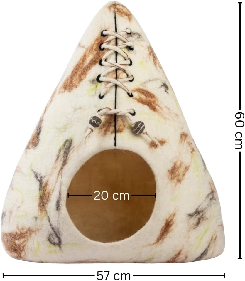 Cueva de gato de lana merino - Woolygon - Ecoamigable, cómoda