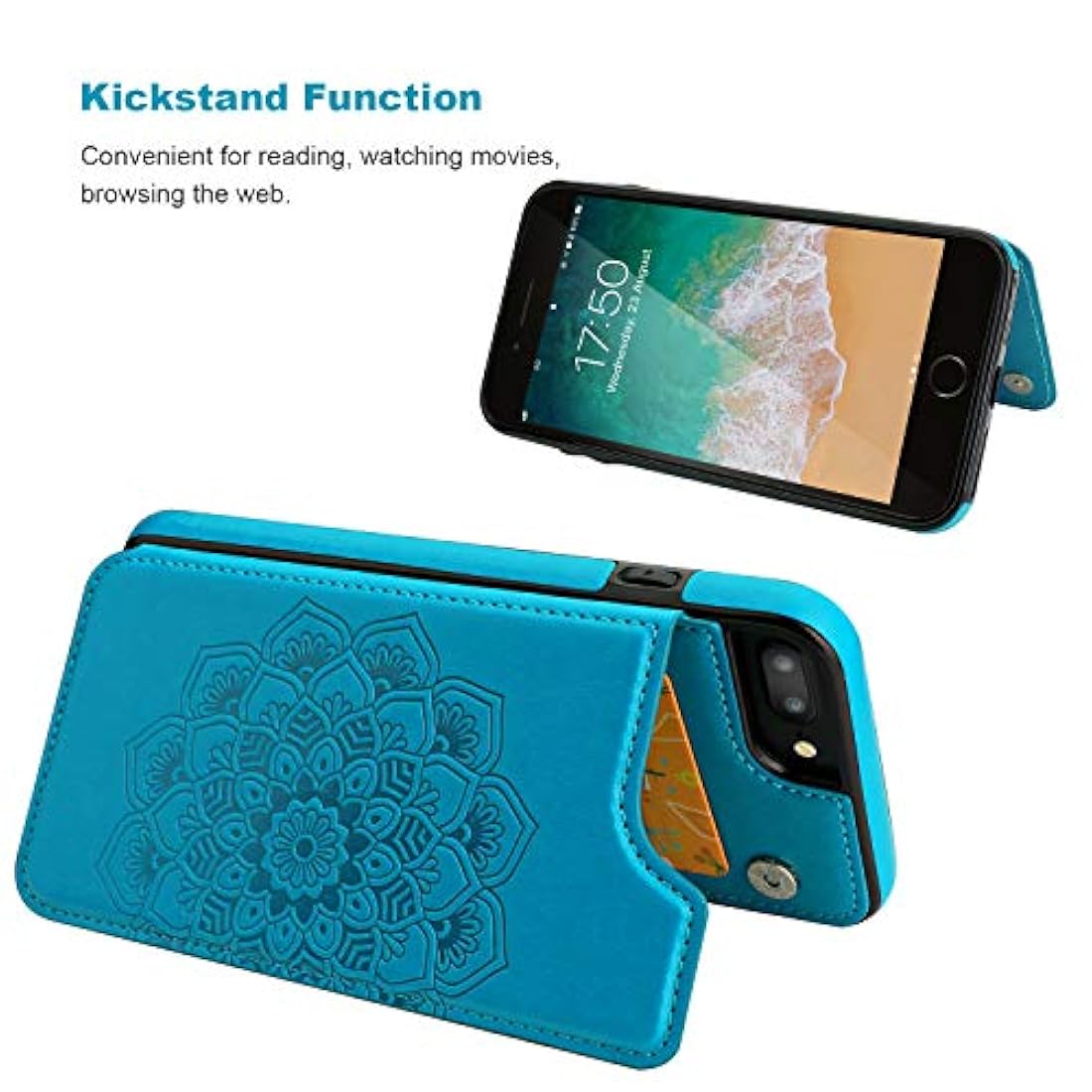 Vaburs - Funda tipo cartera para iPhone 7 Plusgolpes