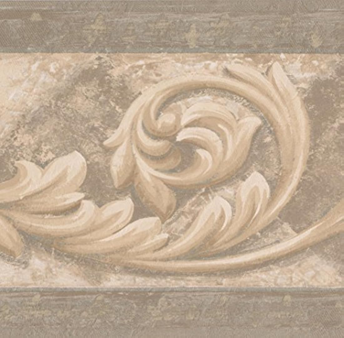 Cenefa diseño de papel pintado victoriano beige (15 x 7)