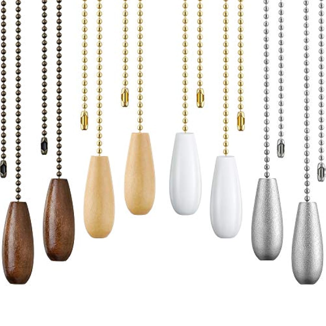 8 cadenas de madera para ventilador de techo - Boao