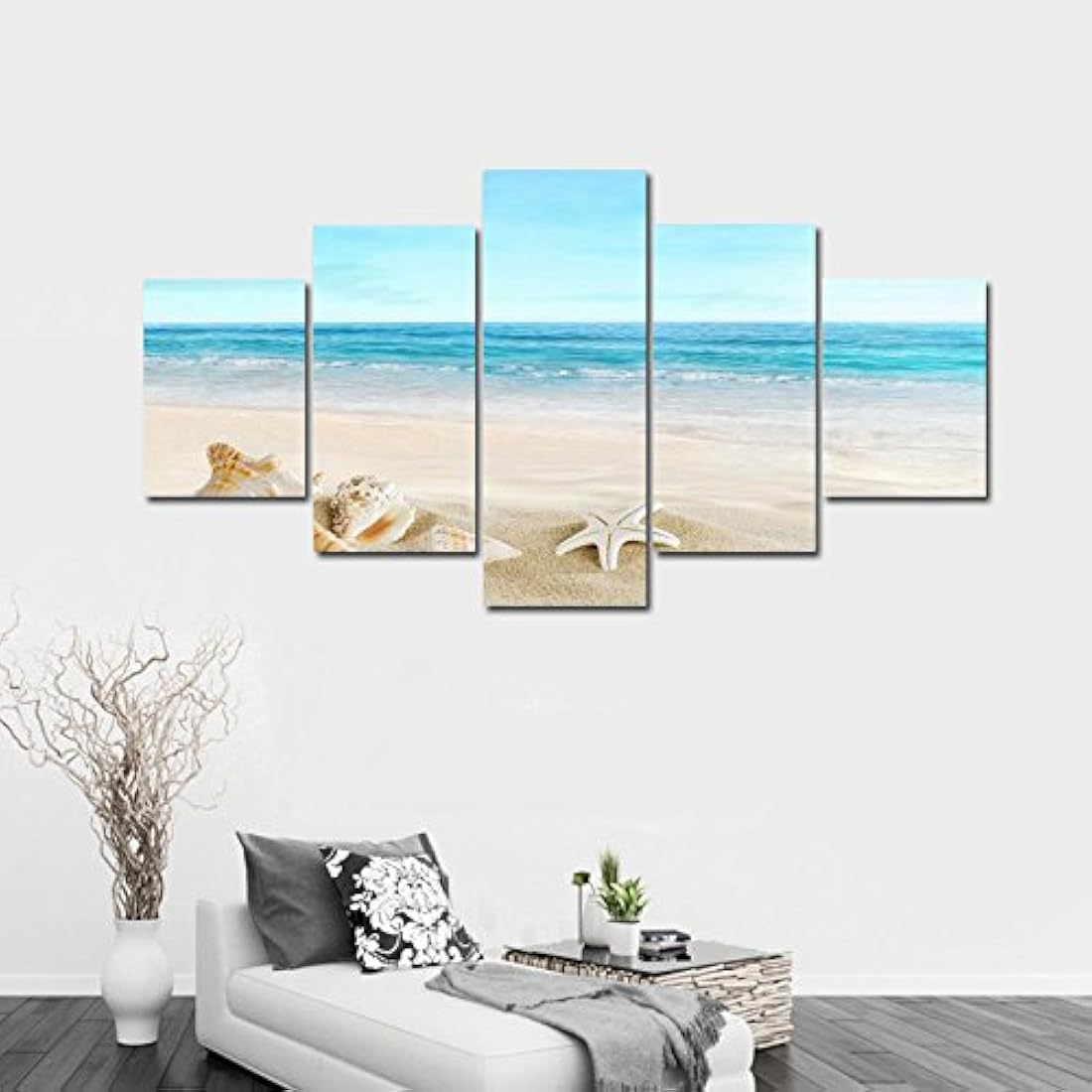 Pyradecor - Lienzo con 5 paneles de paisaje marino