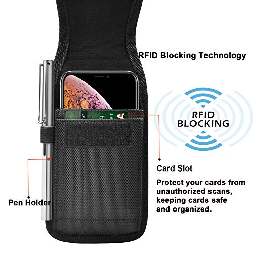 Takfox Funda de nailon para iPhone 13 Pro Max 12 11 XR XS 8 7 Samsung Galaxy S22 Ultra S21+ S20 FE S9 Note 20 10 9 A03S A12 A13 A32 A42 A52 A51 A71 Funda de clip de cinturón de nailon para teléfono