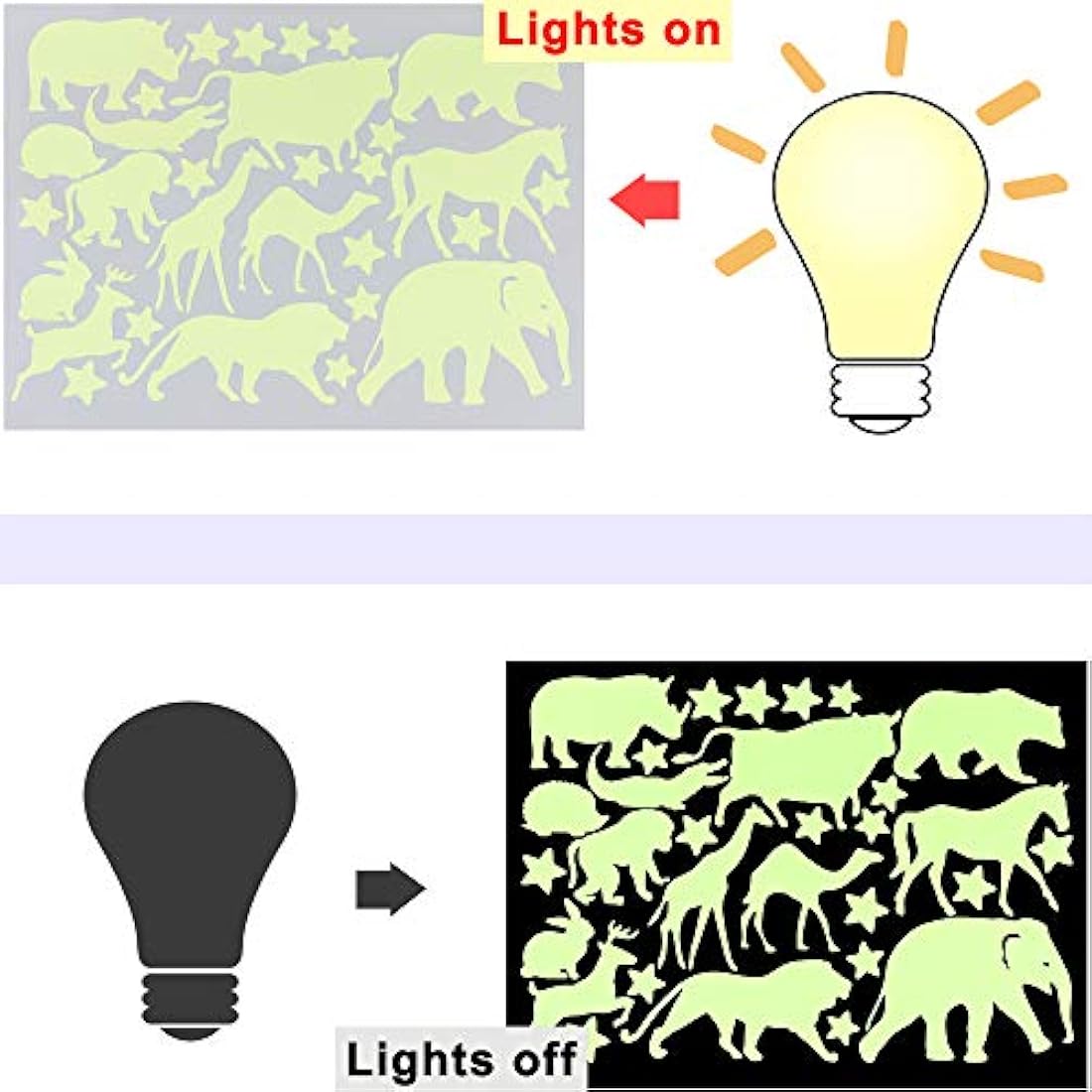 Benbo Unicorn calcomanías de pared que brillan oscuridad