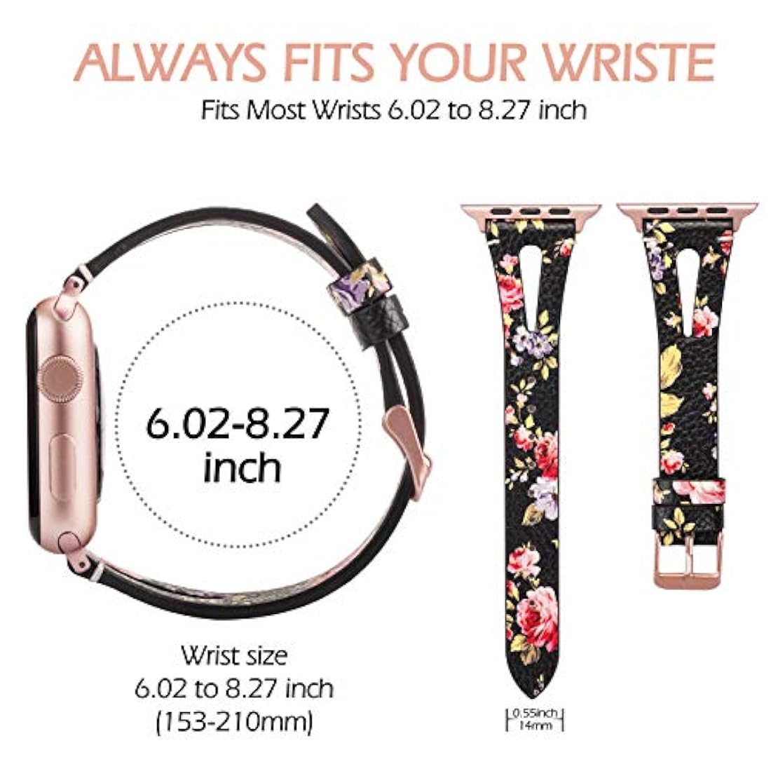 Wearlizer - Correa de piel compatible con Apple Watch