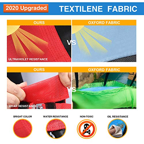 Trekassy 750lbs 40 pulgadas platillo árbol columpio para niños adultos Textilene resistente al desgaste con almohada, giratoria, 2 unidades de 10 pies para colgar árboles