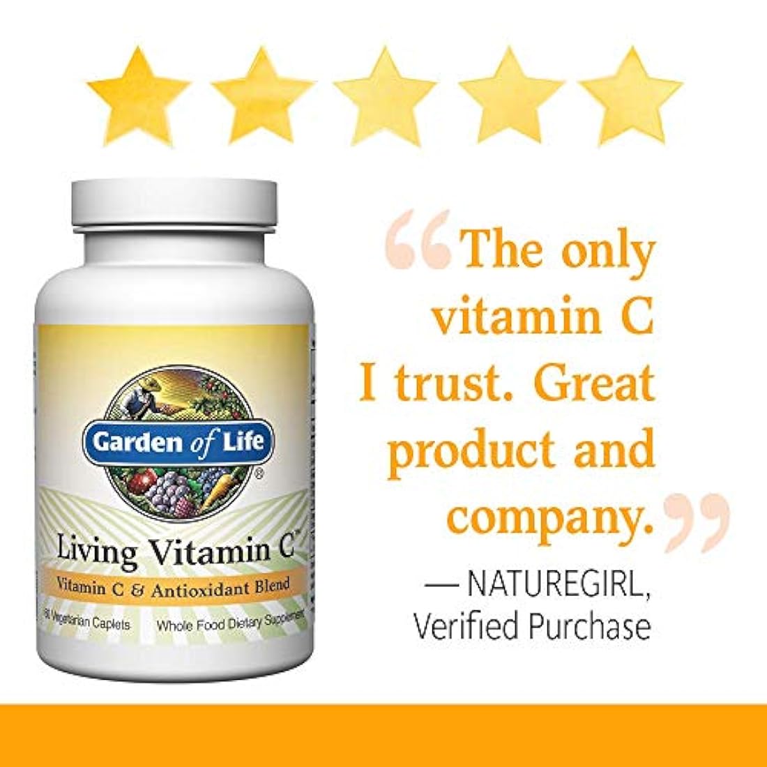 Suplemento de vitamina C Garden of Life no transgénicos