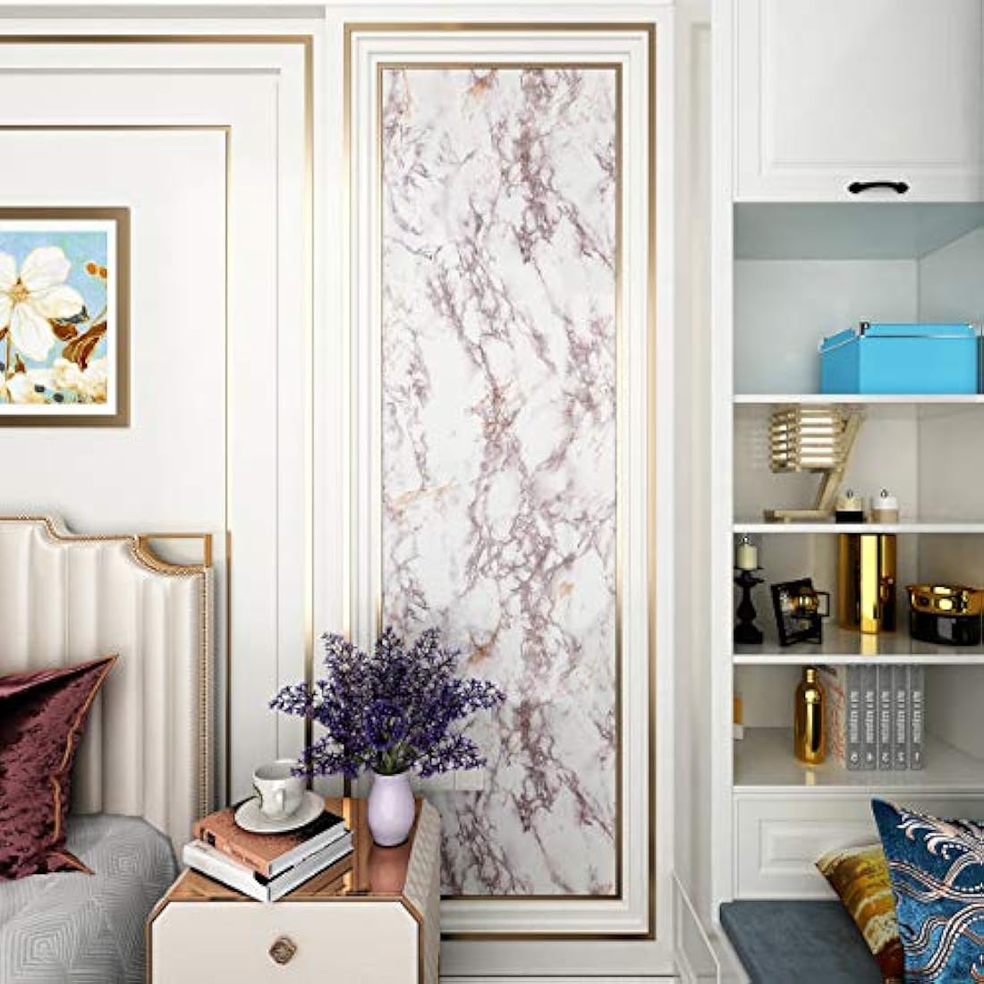 Papel de contacto de mármol Livelynine Encimeras de pelar