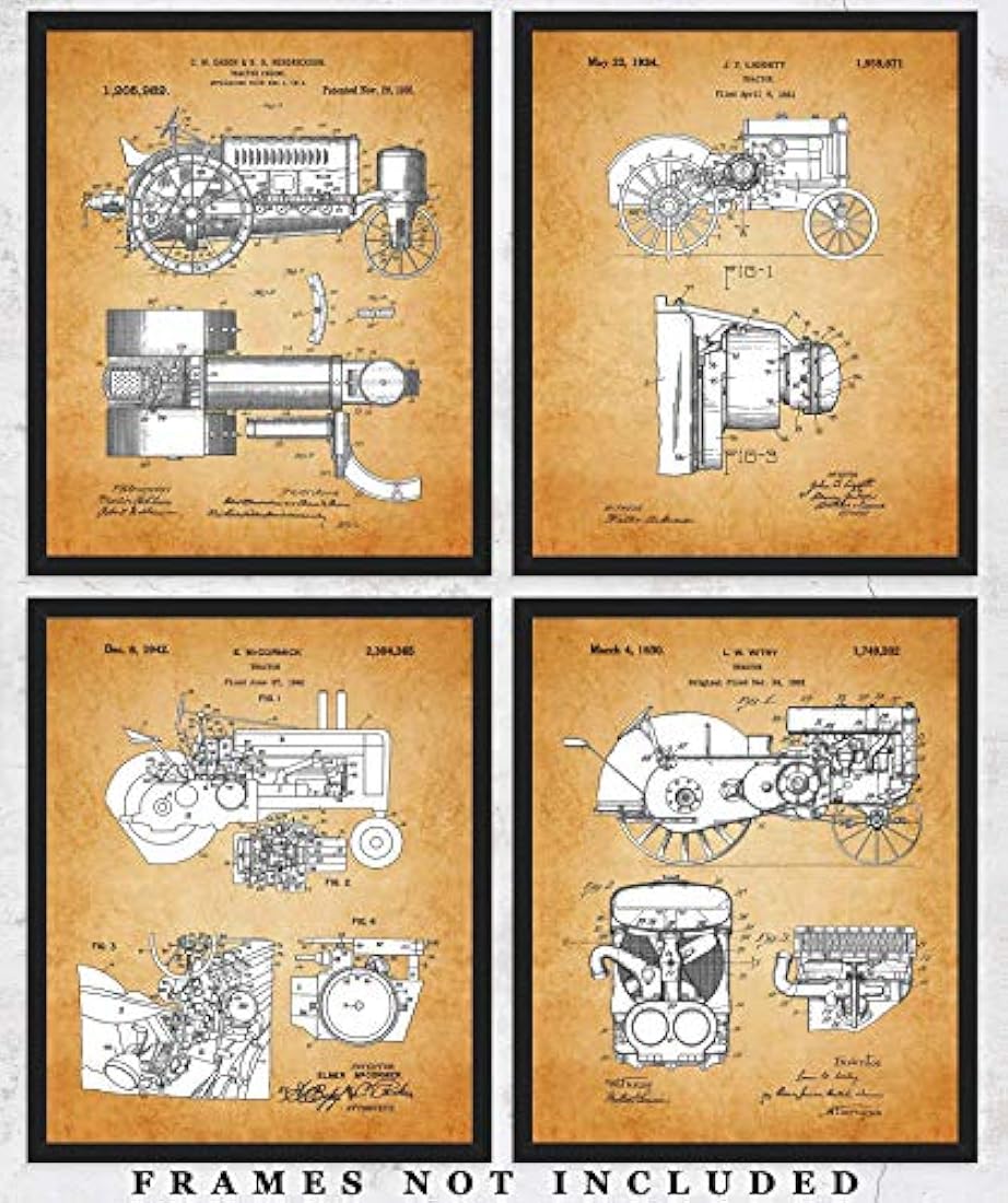 Impresiones de arte de pared de patente de tractores