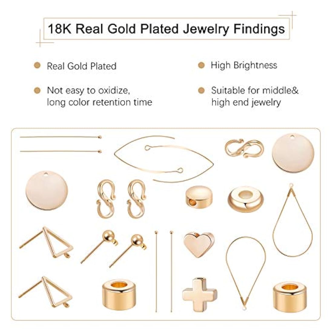 pendientes de aro chapados en oro de 18 quilates