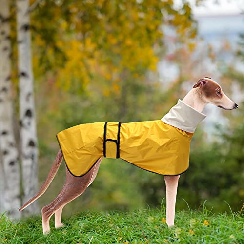 Chubasquero para perros con barra reflectante, resistente a la lluvia/al agua, chaleco ajustable – impermeable para perros galgos, Lurchers y Whippets 0608