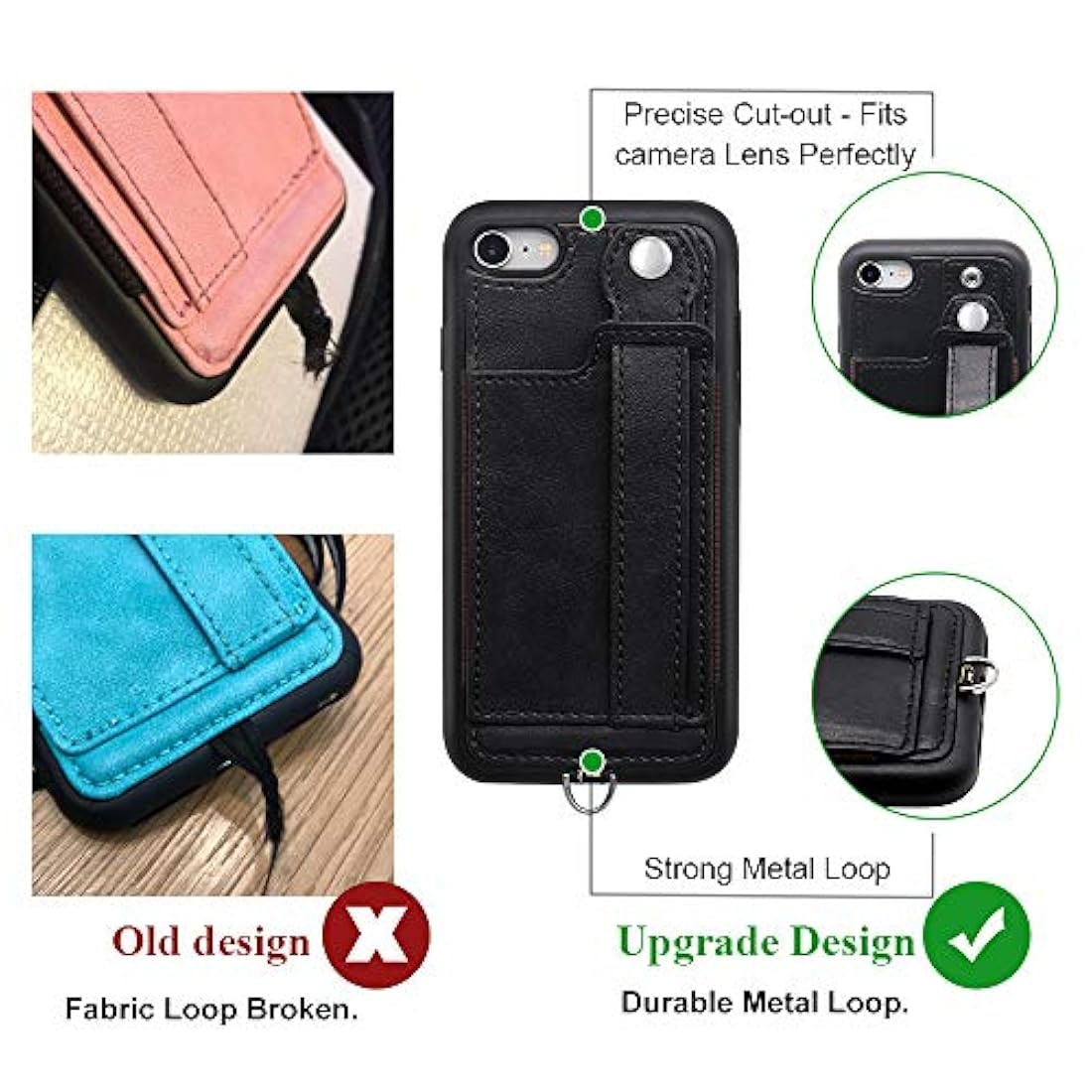 TOOVRE- Funda tipo cartera para iPhone 7/8, TPU con atril