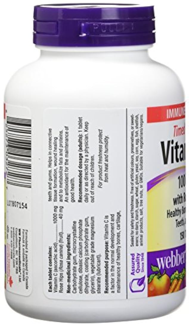 Webber Naturals Vitamina C tiempo, 150 comprimidos de 1000mg