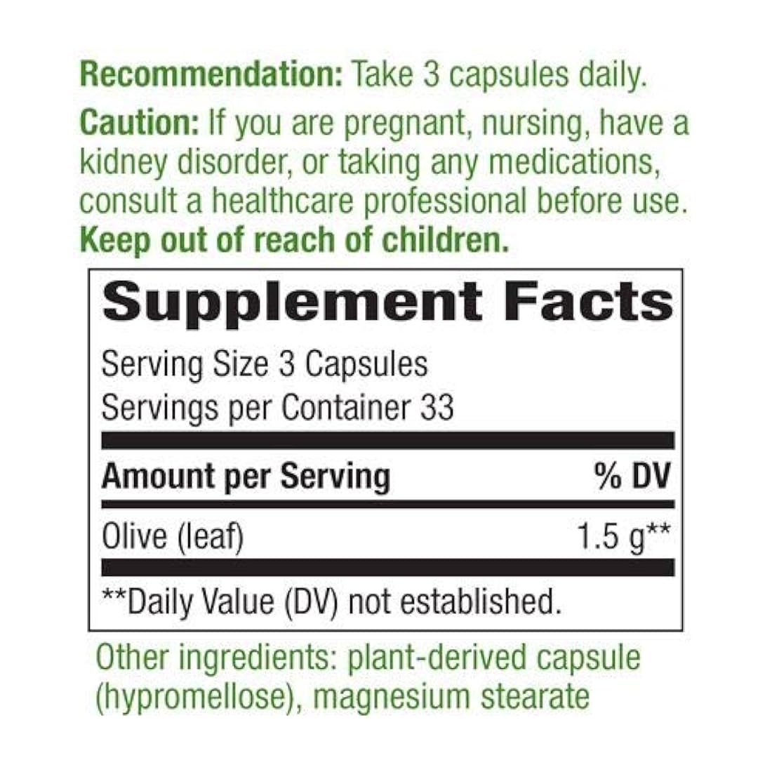 Nature's Way - Suplemento de Hoja de oliva, 100 cápsulas