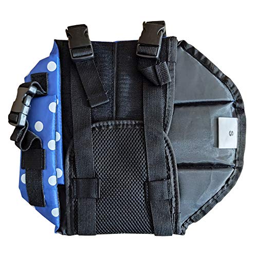 Chaleco salvavidas para perro, cinturón ajustable de fácil ajuste, protector de mascotas, traje de baño de seguridad con rayas reflectantes para perrito (XS, moteado y azul)