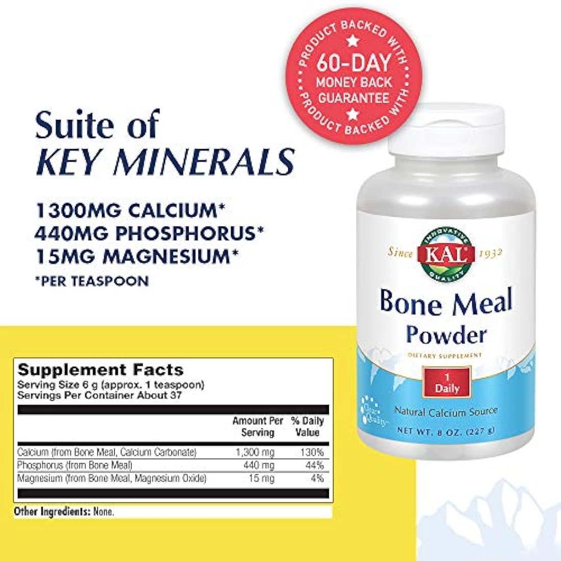 KAL polvo de comida de hueso, 8 onzas