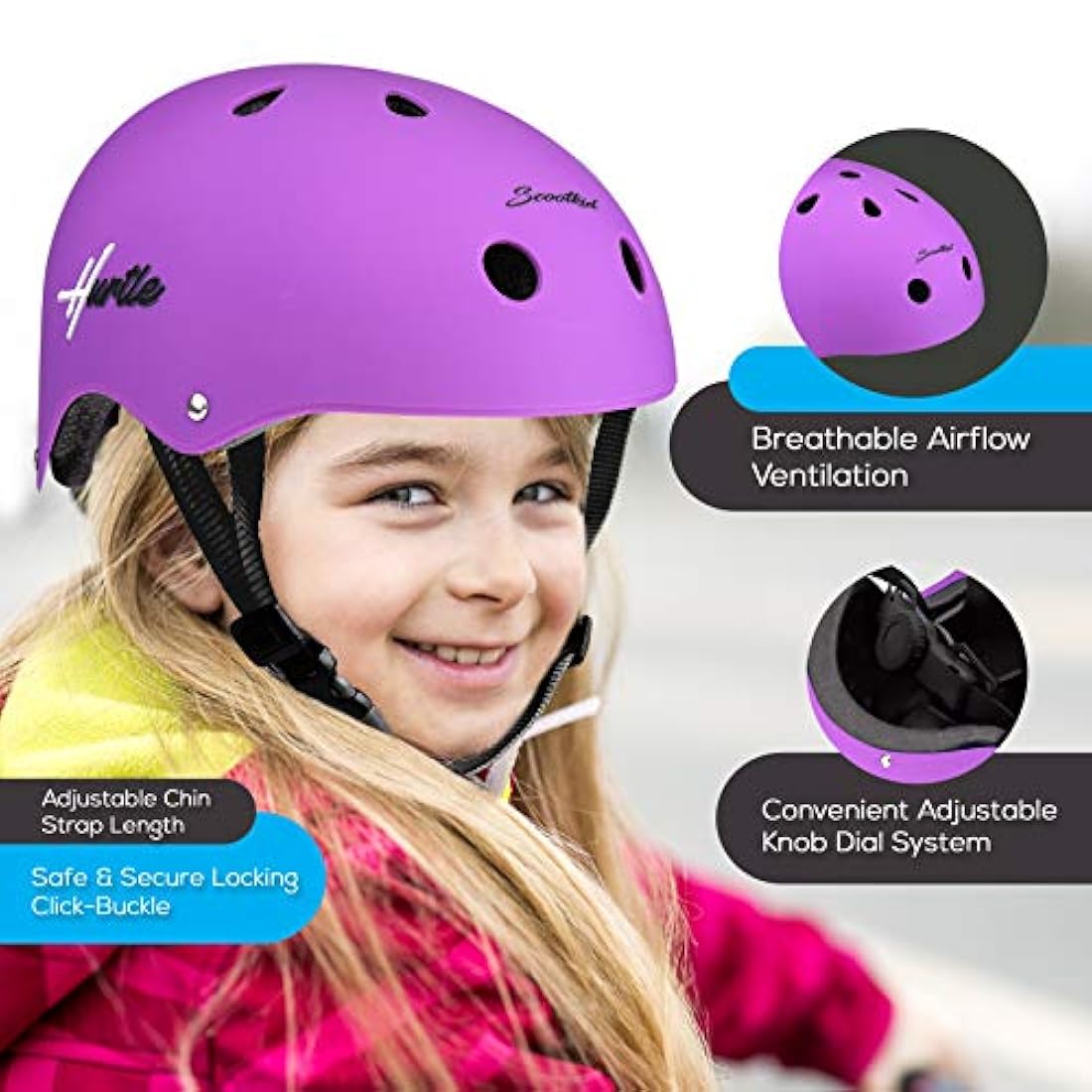 Casco deportivo para bicicleta violeta HURTLE HURHLP24