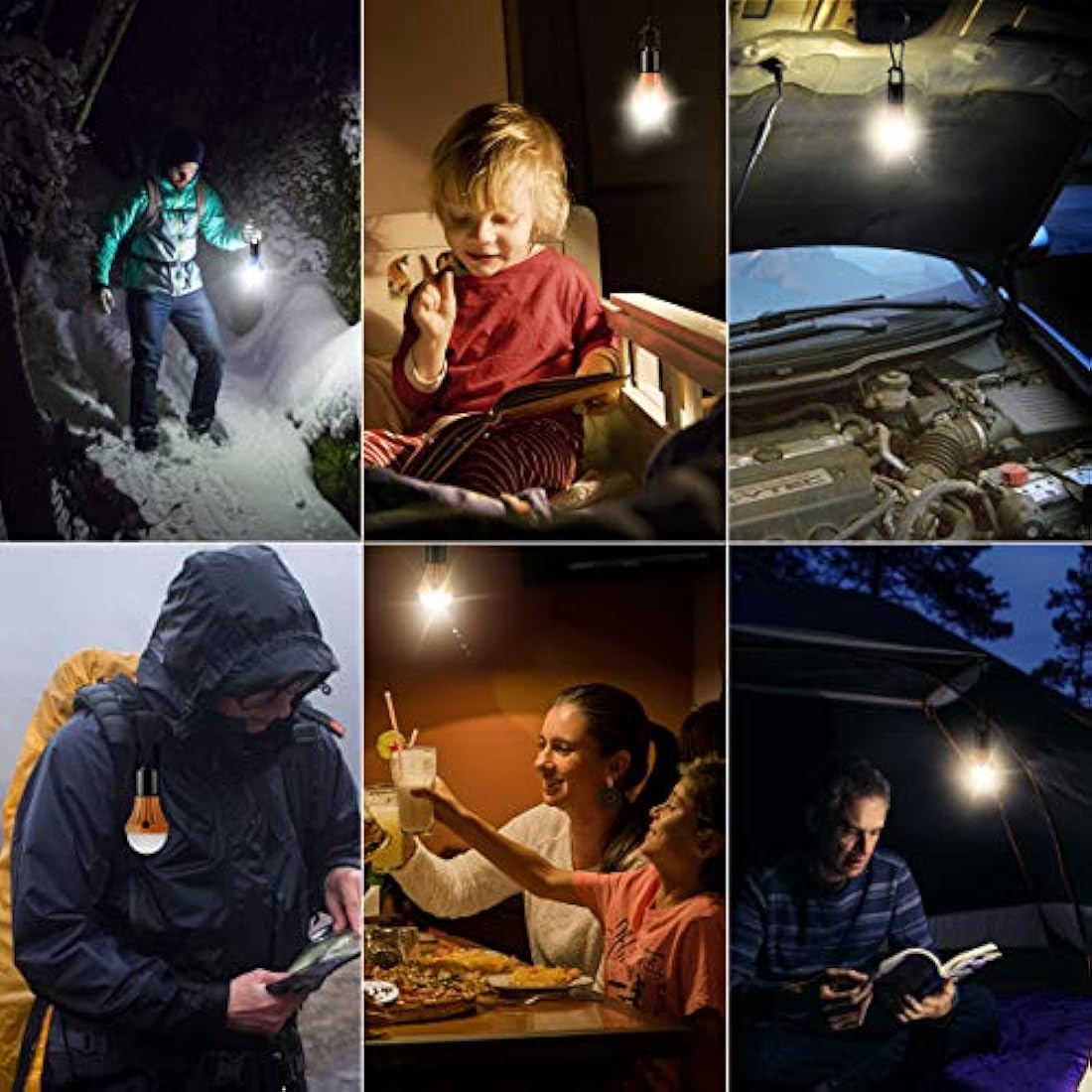 Bombillas LED para tienda de campaña con gancho de clip