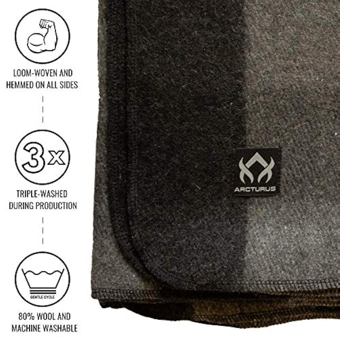 Manta de lana a cuadros - 4.5 libras cálidas, pesadas