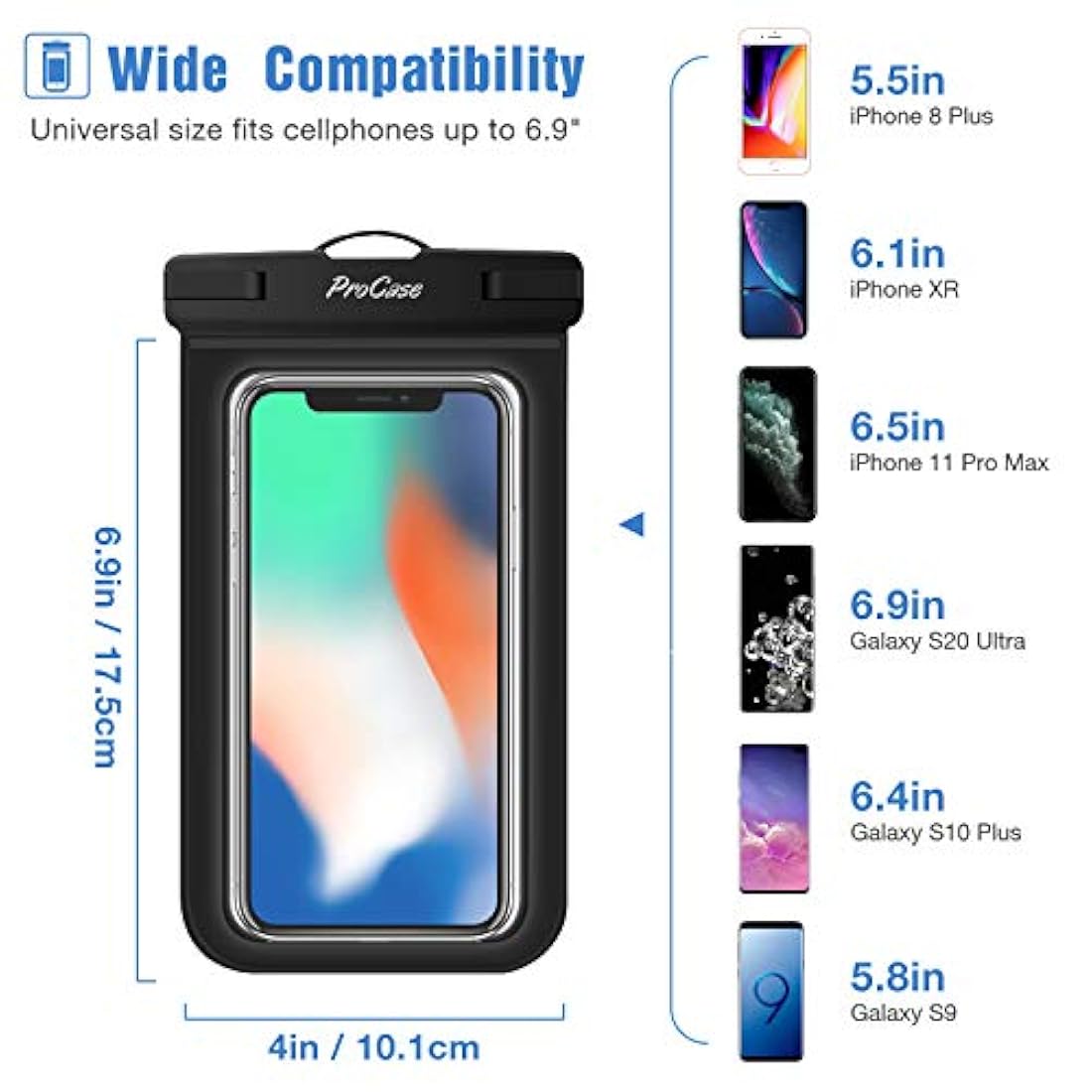 Procase - Funda impermeable universal para iPhone 11 Pro Ma