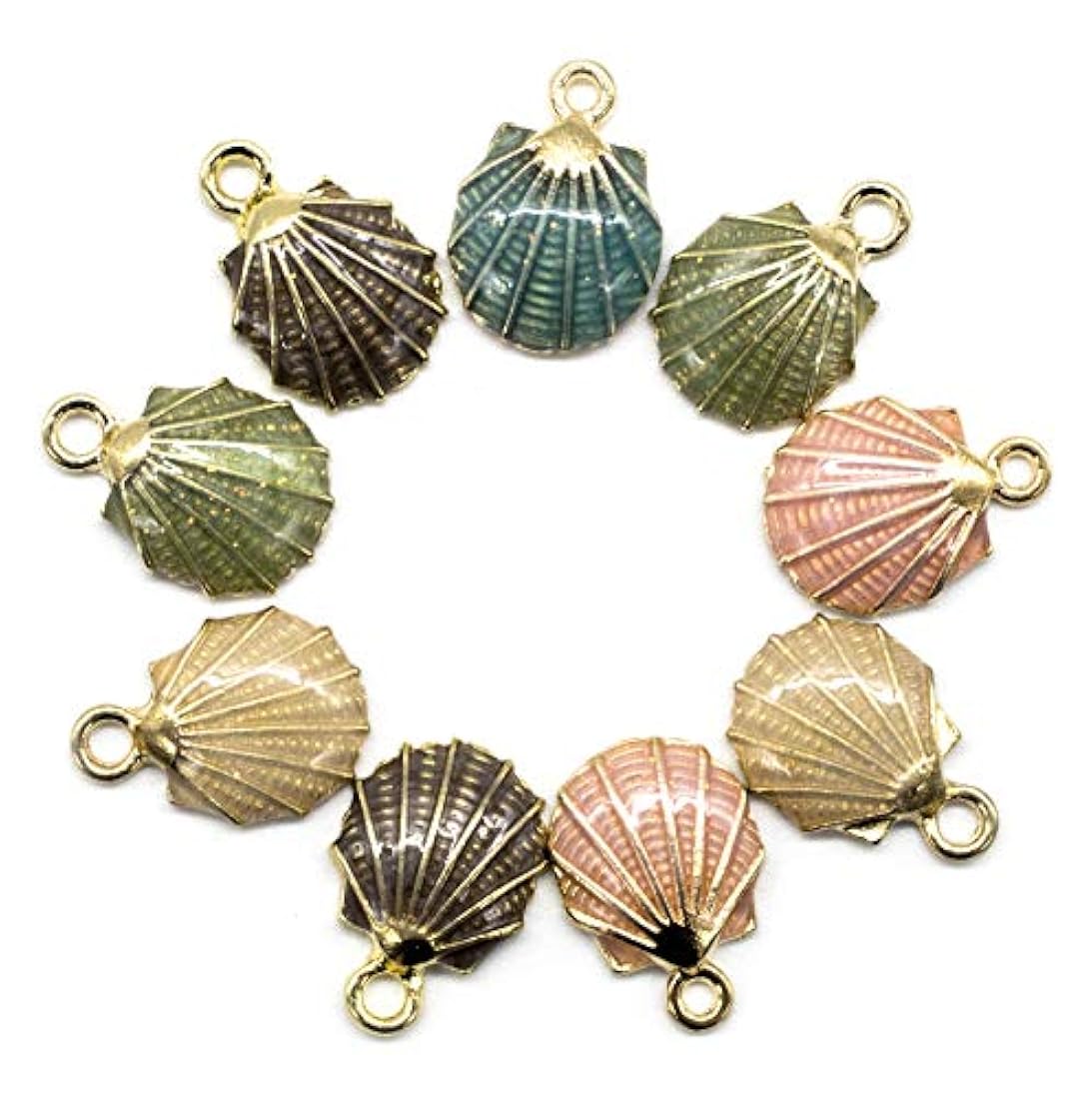 30 colgantes de abalorios esmaltados de concha de estrella