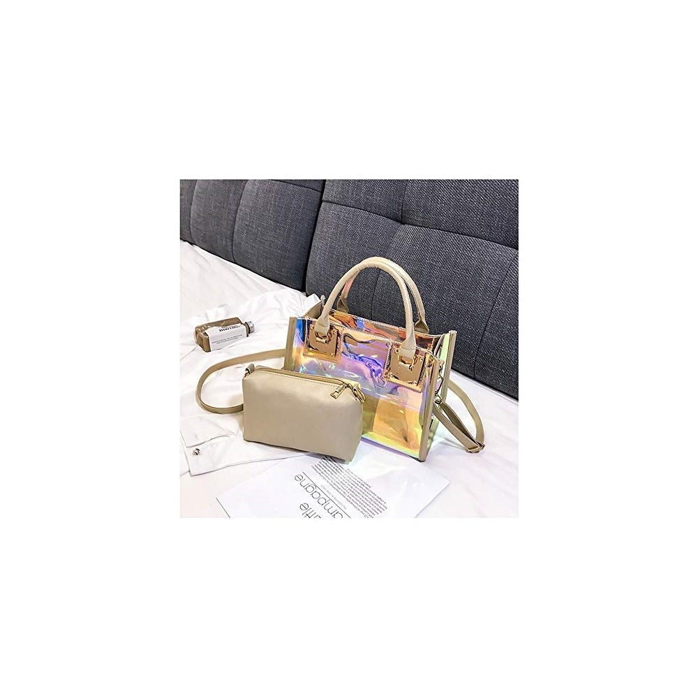 Bolsos cruzado transparente para mujer 2 en 1 diseño de moda