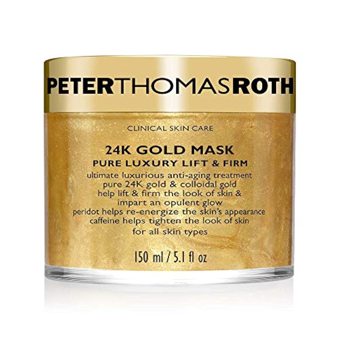 Máscara de oro de 24 K puro de lujo que levanta y reafirma